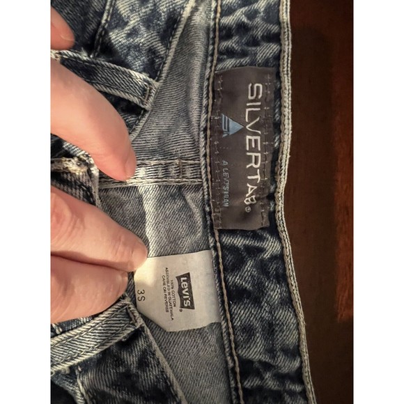 Vtg Silvertab Levis Y2K Womens Jeans 3 S (28x29) Short Cotton Denim Straight - Picture 4 of 8